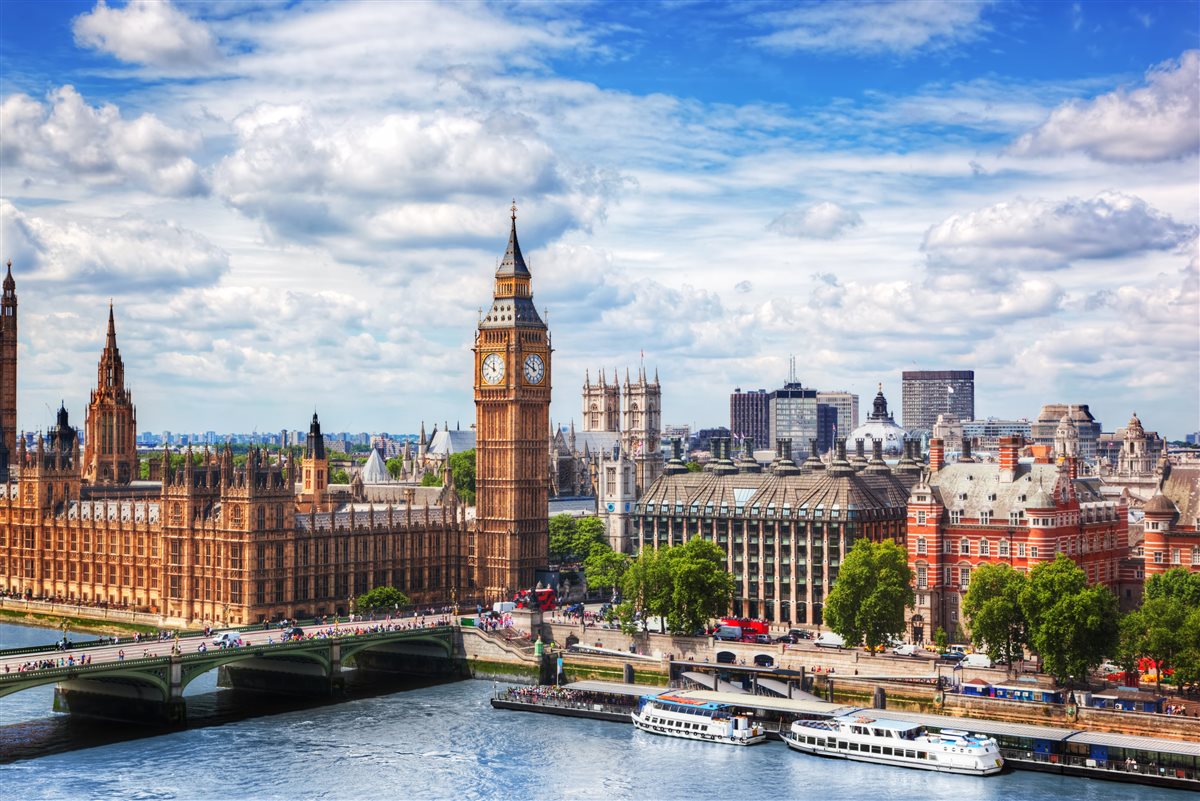 Big Ben and Westminster Bridge over the River Thames, London